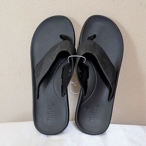 New Flojos Men's Flip Flop Sandals Black Size 12